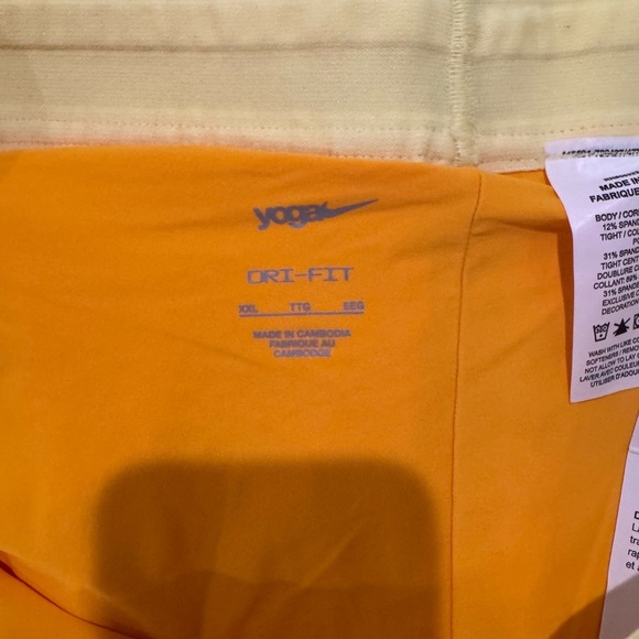 Nike yoga dri-fit standard fit 6in inseam yellow xxl - Picture 4 of 8